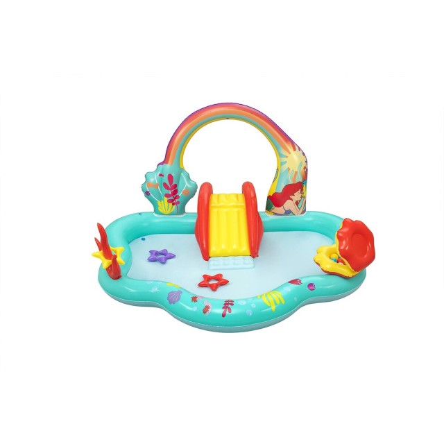 Bestway Aufblasbares Schwimmbad Spielplatz Disney Meerjungfrau 221x193