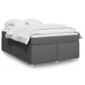 cadre de lit avec matelas Gris foncé 140x190cm Tissu