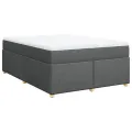 cadre de lit avec matelas Gris foncé 140x190cm Tissu