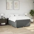 cadre de lit avec matelas Gris foncé 140x190cm Tissu