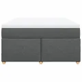 cadre de lit avec matelas Gris foncé 140x190cm Tissu