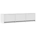 Meuble TV avec LED blanc 165x34x40 cm bois d'ingénierie