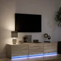 Meuble TV avec LED chêne sonoma 165x34x40 cm bois d'ingénierie