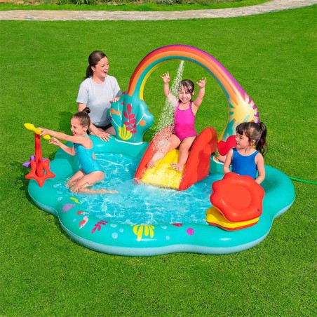 Bestway Piscina Gonfiabile Parco Giochi Disney Sirenetta 221x193x117 c