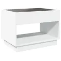 Table basse avec LED infini blanc 70x50x50 cm