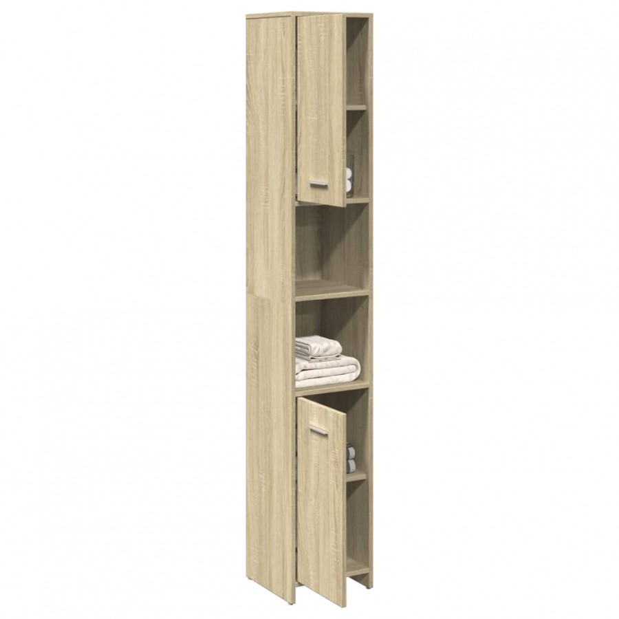 Armoire de salle de bain Chêne sonoma 30x30x183,5 cm Aggloméré