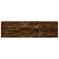Meuble TV avec LED chêne fumé 180x34x50 cm bois d'ingénierie