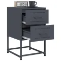 Tables de chevet 2 pcs anthracite 36x39x60,5 cm acier