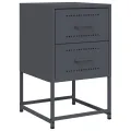 Tables de chevet 2 pcs anthracite 36x39x60,5 cm acier