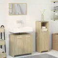Ensemble de meubles de salle de bain 3 pcs chêne sonoma