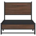 Cadre de lit en métal sans matelas chêne marron 90x190 cm