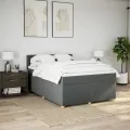 cadre de lit avec matelas Gris foncé 140x190cm Tissu