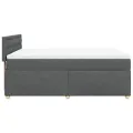 cadre de lit avec matelas Gris foncé 140x190cm Tissu