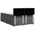 cadre de lit avec matelas Gris foncé 140x190cm Tissu