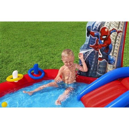 Bestway Piscina Gonfiabile Parco Giochi Spiderman 211x206x127 cm +2 An
