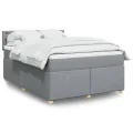 cadre de lit avec matelas Gris clair 160x200cm Tissu