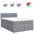 cadre de lit avec matelas Gris clair 160x200cm Tissu