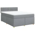 cadre de lit avec matelas Gris clair 160x200cm Tissu