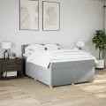 cadre de lit avec matelas Gris clair 160x200cm Tissu