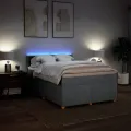 cadre de lit avec matelas Gris clair 160x200cm Tissu