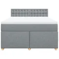 cadre de lit avec matelas Gris clair 160x200cm Tissu