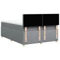 cadre de lit avec matelas Gris clair 160x200cm Tissu
