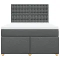 cadre de lit avec matelas Gris foncé 160x200cm Tissu