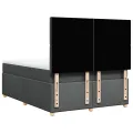 cadre de lit avec matelas Gris foncé 160x200cm Tissu
