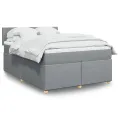 cadre de lit avec matelas Gris clair 160x200cm Tissu