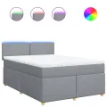 cadre de lit avec matelas Gris clair 160x200cm Tissu