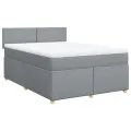 cadre de lit avec matelas Gris clair 160x200cm Tissu
