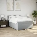 cadre de lit avec matelas Gris clair 160x200cm Tissu