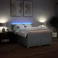 cadre de lit avec matelas Gris clair 160x200cm Tissu