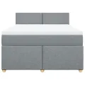 cadre de lit avec matelas Gris clair 160x200cm Tissu