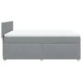 cadre de lit avec matelas Gris clair 160x200cm Tissu
