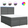 cadre de lit avec matelas Gris foncé 160x200cm Tissu