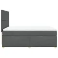 cadre de lit avec matelas Gris foncé 160x200cm Tissu