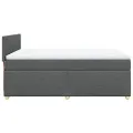 cadre de lit avec matelas Gris foncé 160x200cm Tissu