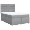 cadre de lit avec matelas Gris clair 160x200cm Tissu
