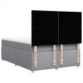 cadre de lit avec matelas Gris clair 160x200cm Tissu