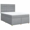 cadre de lit avec matelas Gris clair 160x200cm Tissu