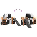 Lit mezzanine enfants et tunnel blanc/noir 80x200cm pin massif