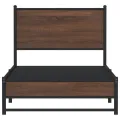 Cadre de lit en métal sans matelas chêne marron 75x190 cm