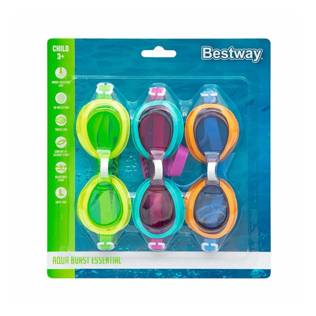 Bestway Lunettes de Natation en Silicone Junior Anti-buée Couleur Al