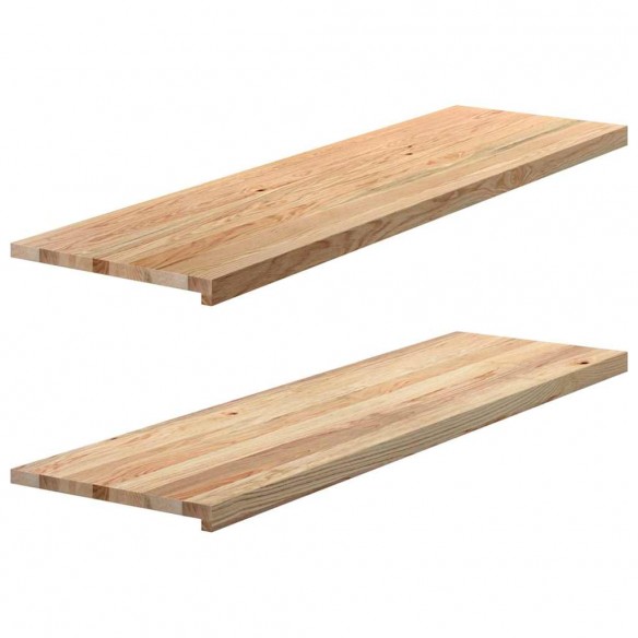 Appuis de fenêtre 2 pcs non traité 140x40x2cm bois chêne massif