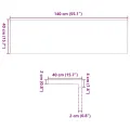 Appuis de fenêtre 2 pcs non traité 140x40x2cm bois chêne massif