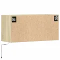 Meuble TV mural avec lumières LED chêne sonoma 80x31x35 cm