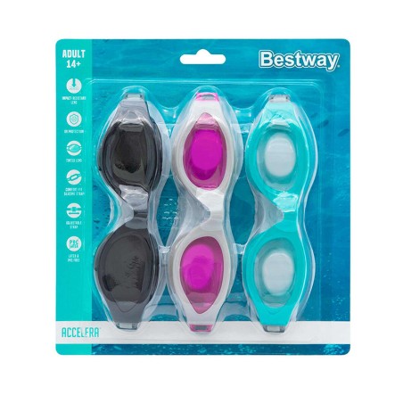 Bestway Occhiali da Nuoto Adulto Cinturino in Silicone Colore Assortit
