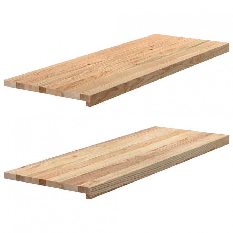 Appuis de fenêtre 2 pcs non traité 110x40x2cm bois chêne massif