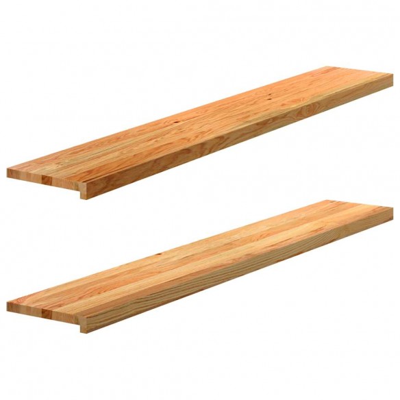 Appuis de fenêtre 2 pcs marron clair bois de chêne massif